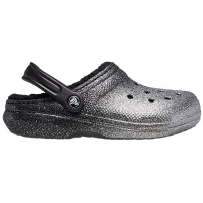 Crocs, Unisex, Hausschuhe, Classic Glitter Lined Clog Pantoletten - 122121, Grau, Silber, (37) Crocs, Unisex, Hausschuhe, Classic Glitter Lined Clog Pantoletten - 122121, Grau, Silber, (37)