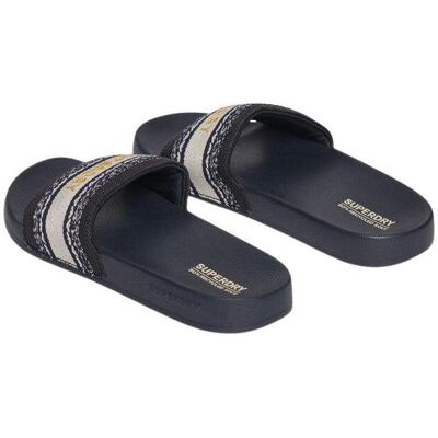 Superdry, Damen, Flip-Flops, Webbing Vegan Pool Slide, Blau, (40, 41) Superdry, Damen, Flip-Flops, Webbing Vegan Pool Slide, Blau, (40, 41)