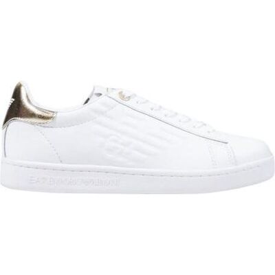Giorgio Armani Emporio Armani, Damen, Sneakers, EA7 White Leather Low Top Sneakers, Weiss, (38 2/3) Giorgio Armani Emporio Armani, Damen, Sneakers, EA7 White Leather Low Top Sneakers, Weiss, (38 2/3)