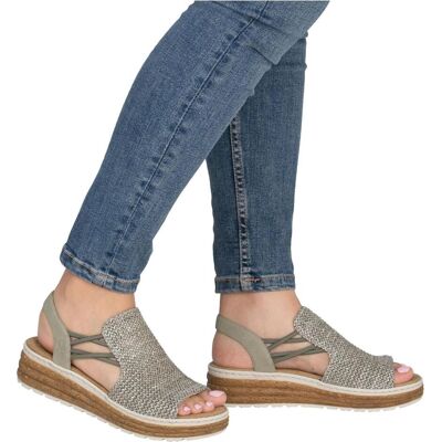 Rieker, Damen, Sandalen, Sandals 62741-52 Srebrne 40, Grün, (40) Rieker, Damen, Sandalen, Sandals 62741-52 Srebrne 40, Grün, (40)