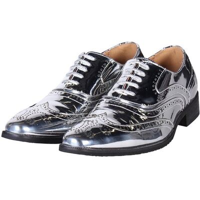 Thetru, Herren, Halbschuhe, Oxford Herrenschuh silber, Silber, (45) Thetru, Herren, Halbschuhe, Oxford Herrenschuh silber, Silber, (45)