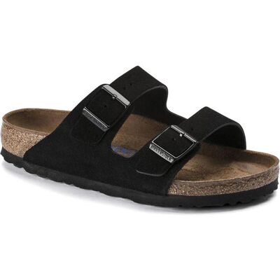 Birkenstock, Unisex, Sandalen, Arizona Weichbettung Wildleder Schmal, Schwarz, (45) Birkenstock, Unisex, Sandalen, Arizona Weichbettung Wildleder Schmal, Schwarz, (45)