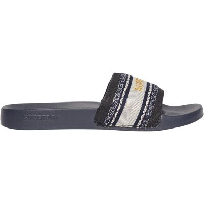Superdry, Damen, Flip-Flops, Webbing Vegan Pool Slide, Blau, (40, 41) Superdry, Damen, Flip-Flops, Webbing Vegan Pool Slide, Blau, (40, 41)