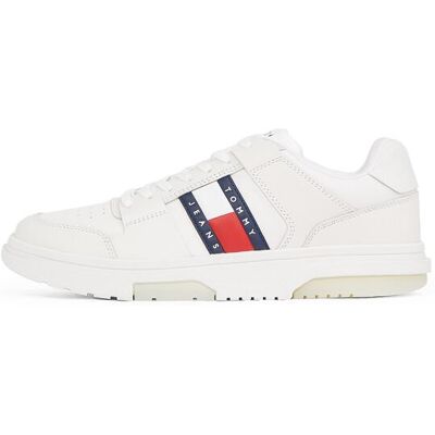 Tommy Hilfiger Herren, Sneakers, The Brooklyn Leather Ess, Weiss, Rosa, (43) Tommy Hilfiger Herren, Sneakers, The Brooklyn Leather Ess, Weiss, Rosa, (43)