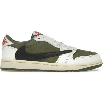 Jordan, Herren, Sneakers, 1 Retro Low OG SP Travis Scott Medium Olive, Weiss, Braun, Grün, Schwarz, (44.5) Jordan, Herren, Sneakers, 1 Retro Low OG SP Travis Scott Medium Olive, Weiss, Braun, Grün, Schwarz, (44.5)