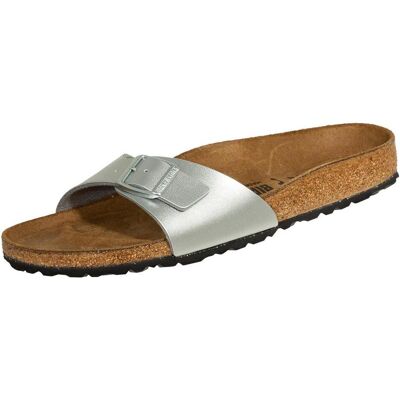 Birkenstock, Damen, Sandalen, Madrid Birko-Flor Schmal, Silber, (39) Birkenstock, Damen, Sandalen, Madrid Birko-Flor Schmal, Silber, (39)