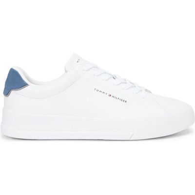 Tommy Hilfiger Herren, Sneakers, Th Court Lth Detail Ess, Blau, Weiss, (46) Tommy Hilfiger Herren, Sneakers, Th Court Lth Detail Ess, Blau, Weiss, (46)
