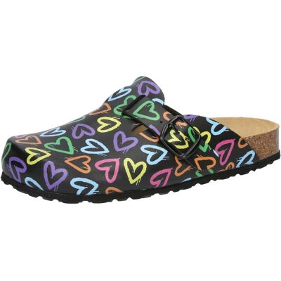 Lico, Damen, Hausschuhe, Bioline Clog Print, Schwarz, (42) Lico, Damen, Hausschuhe, Bioline Clog Print, Schwarz, (42)
