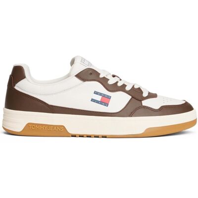 Tommy Hilfiger Herren, Sneakers, (New) Tjm Cupsole Leather Ess, Weiss, Braun, (45) Tommy Hilfiger Herren, Sneakers, (New) Tjm Cupsole Leather Ess, Weiss, Braun, (45)