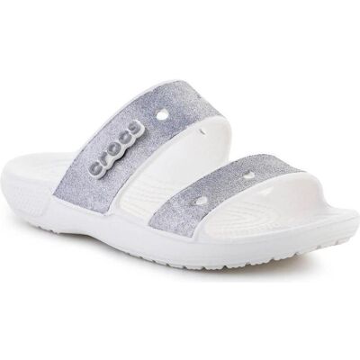 Crocs, Damen, Sandalen, Klassische Kroko-Glitzer-Sandale, Grau, Silber, Weiss, (39) Crocs, Damen, Sandalen, Klassische Kroko-Glitzer-Sandale, Grau, Silber, Weiss, (39)