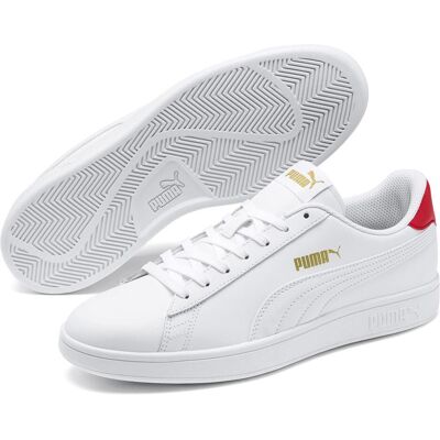 Puma Unisex, Sneakers, Smash v2 L Herren Sneaker, Weiss, (44) Puma Unisex, Sneakers, Smash v2 L Herren Sneaker, Weiss, (44)