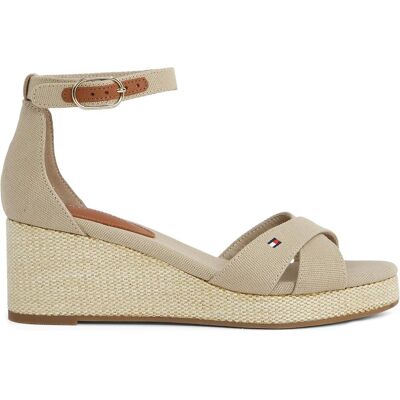 Tommy Hilfiger Damen, Sandalen, Sandali a Zeppa Avvolgenti, Beige, (41) Tommy Hilfiger Damen, Sandalen, Sandali a Zeppa Avvolgenti, Beige, (41)