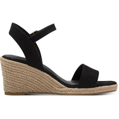 Tamaris Damen, Espadrilles, Espadrilles mit Keilabsatz, Schwarz, (37) Tamaris Damen, Espadrilles, Espadrilles mit Keilabsatz, Schwarz, (37)