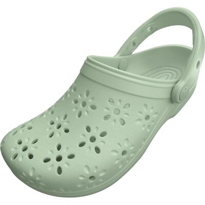 Crocs, Damen, Hausschuhe, Classic Floral Cut Out Clog, Grün, (39, 40) Crocs, Damen, Hausschuhe, Classic Floral Cut Out Clog, Grün, (39, 40)