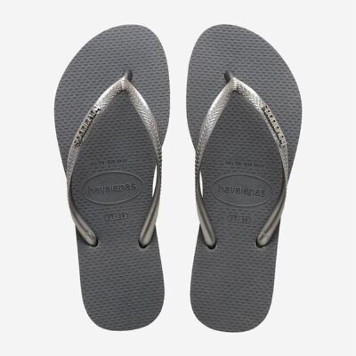 Havaianas, Damen, Flip-Flops, Slim Logo Metallic, Grau, (40) Havaianas, Damen, Flip-Flops, Slim Logo Metallic, Grau, (40)