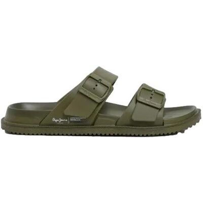 Pepe Jeans, Herren, Sandalen, Doppelte Riemchenpantoletten Ocean Brand, Grün, (42) Pepe Jeans, Herren, Sandalen, Doppelte Riemchenpantoletten Ocean Brand, Grün, (42)