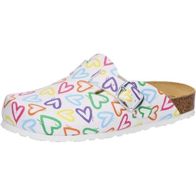 Lico, Damen, Hausschuhe, Bioline Clog Print, Weiss, (42) Lico, Damen, Hausschuhe, Bioline Clog Print, Weiss, (42)