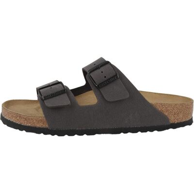 Birkenstock, Herren, Sandalen, Arizona Birko-Flor Nubuk normal, Schwarz, Silber, Grau, (45) Birkenstock, Herren, Sandalen, Arizona Birko-Flor Nubuk normal, Schwarz, Silber, Grau, (45)