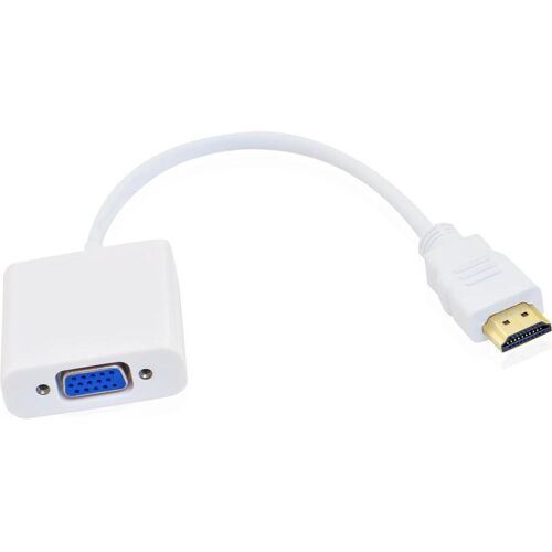 JTI HDMI-zu-VGA-Adapter - Weiss (HDMI, 18 cm), Data + Video Adapter, Weiss