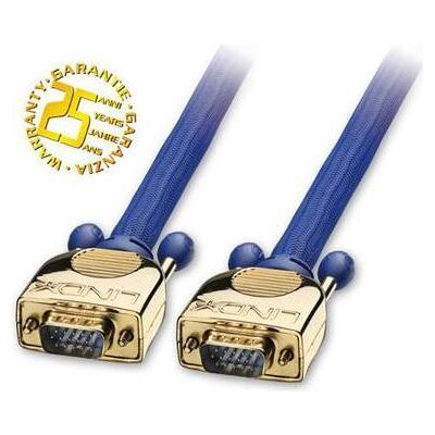 Lindy Premium Gold VGA-Anschlusskabel HD15, 5m (5 m), Videokabel, Blau Lindy Premium Gold VGA-Anschlusskabel HD15, 5m (5 m), Videokabel, Blau