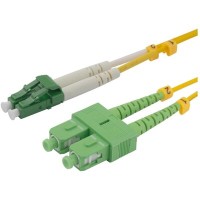 Deltaco OS2 Fiber cable, LC - SC, duplex, APC/APC, 0,5m (0.50 m), Netzwerkkabel Deltaco OS2 Fiber cable, LC - SC, duplex, APC/APC, 0,5m (0.50 m), Netzwerkkabel