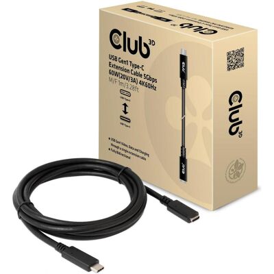 Club 3D USB C — USB C (1 m, USB 3.2 Gen 1, 60 W), USB Kabel Club 3D USB C — USB C (1 m, USB 3.2 Gen 1, 60 W), USB Kabel