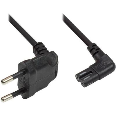 Good Connections Euro-Netzkabel, Netzstecker an Euro 8 Buchse, beidseitig 90° abgewinkelt, schwarz, 0,5m, (0.50 m), Stromkabel, Schwarz Good Connections Euro-Netzkabel, Netzstecker an Euro 8 Buchse, beidseitig 90° abgewinkelt, schwarz, 0,5m, (0.50 m), Stromkabel, Schwarz