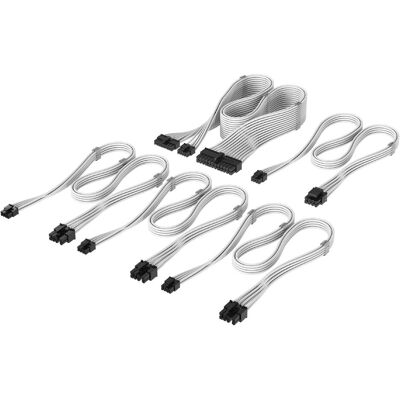 Corsair Stromkabel Pro Sleeved Type 4 Weiss 61 cm (61 cm, 24 pin ATX, SATA), Interne Kabel (PC) Corsair Stromkabel Pro Sleeved Type 4 Weiss 61 cm (61 cm, 24 pin ATX, SATA), Interne Kabel (PC)