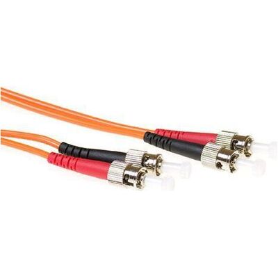 ACT 0.5 meter LSZH Multimode 50/125 OM2 fiber patch cable duplex with ST connectors (0.50 m), Netzwerkkabel ACT 0.5 meter LSZH Multimode 50/125 OM2 fiber patch cable duplex with ST connectors (0.50 m), Netzwerkkabel