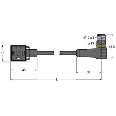 Turck Ventilsteckverbinder Bauform A Verbindungsleitung VAS22-S80E-1.5-WSC5 (1.50 m), Stromkabel, Schwarz Turck Ventilsteckverbinder Bauform A Verbindungsleitung VAS22-S80E-1.5-WSC5 (1.50 m), Stromkabel, Schwarz
