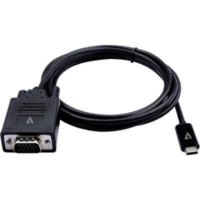 V7 Black USB-C To VGA Video Cable (2 m), Videokabel V7 Black USB-C To VGA Video Cable (2 m), Videokabel