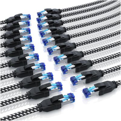 Primewire 20x CAT 8 Netzwerkkabel 40 Gbits - Baumwollmantel - LAN Kabel Patchkabel RJ45 - S/FTP PIMF Schirmung (PiMF, S/FTP, CAT8.1, 1 m), Netzwerkkabel Primewire 20x CAT 8 Netzwerkkabel 40 Gbits - Baumwollmantel - LAN Kabel Patchkabel RJ45 - S/FTP PIMF Schirmung (PiMF, S/FTP, CAT8.1, 1 m), Netzwerkkabel