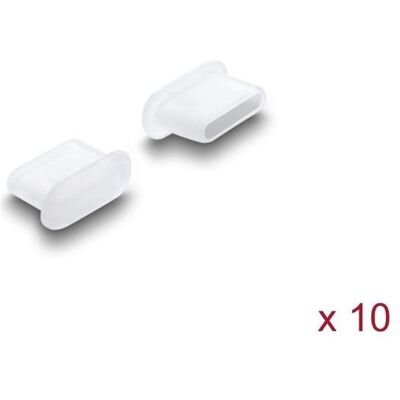 DeLock Staubschutz für USB Type-C Buchse 10 Stück Silikon transparent (87409), PC Gehäuse Zubehör DeLock Staubschutz für USB Type-C Buchse 10 Stück Silikon transparent (87409), PC Gehäuse Zubehör