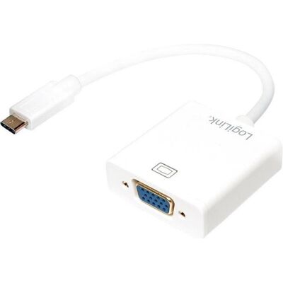 Logilink USB-C zu VGA Adapter - 1080P - Weiß Logilink USB-C zu VGA Adapter - 1080P - Weiß