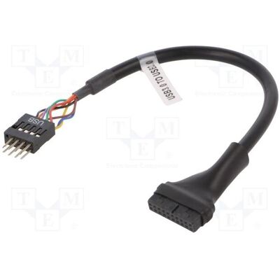 Akyga USB 19 pin - USB 9 pin, 0.2m, Czarny (AK-CA-75) (20 cm), Interne Kabel (PC) Akyga USB 19 pin - USB 9 pin, 0.2m, Czarny (AK-CA-75) (20 cm), Interne Kabel (PC)