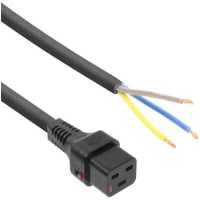 Iec Lock 230V connection cable C19 lockable - open end black 1.00 m (1 m), Stromkabel, Schwarz Iec Lock 230V connection cable C19 lockable - open end black 1.00 m (1 m), Stromkabel, Schwarz
