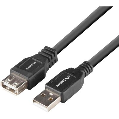 Lanberg Przedłużacz USB-A M/F 2.0 1.8m czarny BOX (1.80 m, USB 2.0), USB Kabel Lanberg Przedłużacz USB-A M/F 2.0 1.8m czarny BOX (1.80 m, USB 2.0), USB Kabel
