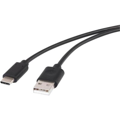 Renkforce USB 2.0 Kabel - 1m, Schwarz, Goldkontakt, USB-C / USB-A Renkforce USB 2.0 Kabel - 1m, Schwarz, Goldkontakt, USB-C / USB-A