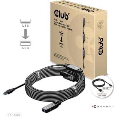 Club 3D USB A – USB A (15 m, USB 3.2 Gen 2x2, 12 W), USB Kabel Club 3D USB A – USB A (15 m, USB 3.2 Gen 2x2, 12 W), USB Kabel