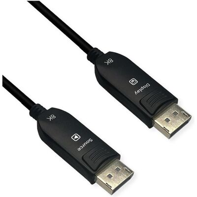 Roline Câble DisplayPort v2.1 (AOC), M/M, 50 m (50 m), Videokabel, Schwarz Roline Câble DisplayPort v2.1 (AOC), M/M, 50 m (50 m), Videokabel, Schwarz