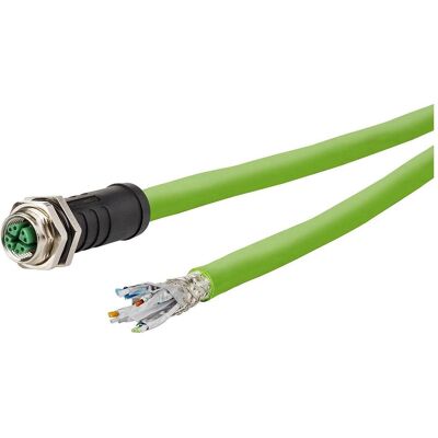 Metz Connect M12 Netzwerkkabel - Grün, 1m, CAT 6A, S/FTP Metz Connect M12 Netzwerkkabel - Grün, 1m, CAT 6A, S/FTP