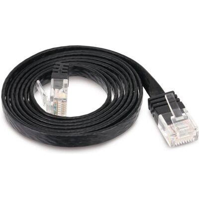 Tecline Patchkabel Cat.6 U/UTP, ungeschirmt, flach, schwarz, 2.0m superflaches Patchkabel z.B. für die Verle (U/UTP, UTP, CAT6, 2 m), Netzwerkkabel Tecline Patchkabel Cat.6 U/UTP, ungeschirmt, flach, schwarz, 2.0m superflaches Patchkabel z.B. für die Verle (U/UTP, UTP, CAT6, 2 m), Netzwerkkabel