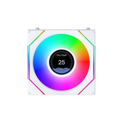 Lian-Li UNI FAN SL-INF LCD FLEX Wireless Lüfter, ARGB und LCD - Reverse Blade, 120mm, weiss (120 mm), PC Lüfter, Weiss Lian-Li UNI FAN SL-INF LCD FLEX Wireless Lüfter, ARGB und LCD - Reverse Blade, 120mm, weiss (120 mm), PC Lüfter, Weiss