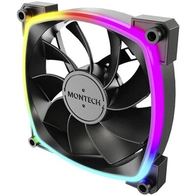 Montech RX120 PWM ARGB Lüfter - 120mm, schwarz (120 mm, 1x), PC Lüfter, Schwarz Montech RX120 PWM ARGB Lüfter - 120mm, schwarz (120 mm, 1x), PC Lüfter, Schwarz