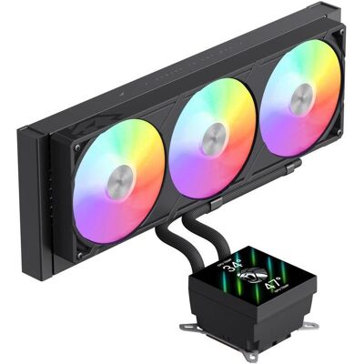 GameMax Chłodzenie wodne CPU Liquid Cooler GLACIER 360 LCD BK Black Intel, AMD, CPU Wasserkühler, Schwarz GameMax Chłodzenie wodne CPU Liquid Cooler GLACIER 360 LCD BK Black Intel, AMD, CPU Wasserkühler, Schwarz