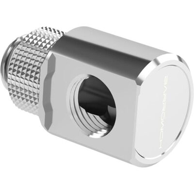 Barrow Adapter 90 Grad G1/4 Zoll AG auf G1/4 Zoll IG - drehbar, silber, Wasserkühlung Anschluss, Silber Barrow Adapter 90 Grad G1/4 Zoll AG auf G1/4 Zoll IG - drehbar, silber, Wasserkühlung Anschluss, Silber