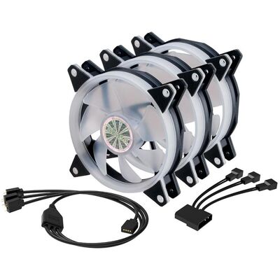 Akasa Vegas AR7 ARGB Lüfter Triple Kit (120 mm, 3x), PC Lüfter, Transparent, Schwarz Akasa Vegas AR7 ARGB Lüfter Triple Kit (120 mm, 3x), PC Lüfter, Transparent, Schwarz
