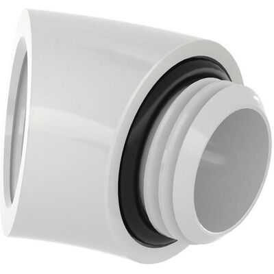Barrow Adapter, 45 Grad, G1/4 Zoll AG auf G1/4 Zoll IG - weiss, Wasserkühlung Anschluss, Weiss Barrow Adapter, 45 Grad, G1/4 Zoll AG auf G1/4 Zoll IG - weiss, Wasserkühlung Anschluss, Weiss