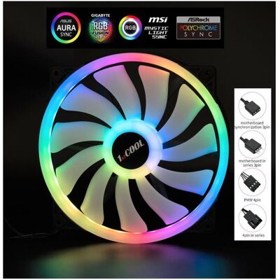 1st Cool Lüfter AURA EVO, 200 mm, ARGB (200 mm), PC Lüfter, Mehrfarbig 1st Cool Lüfter AURA EVO, 200 mm, ARGB (200 mm), PC Lüfter, Mehrfarbig