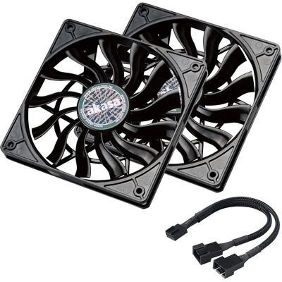 Akasa SlimFan / 12015 / EBR/ PWM, 2pcs bundle, PC Lüfter Akasa SlimFan / 12015 / EBR/ PWM, 2pcs bundle, PC Lüfter